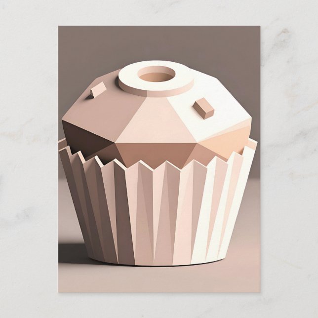 Geometrisk Faset Cupcake-konst Vykort (Framsida)