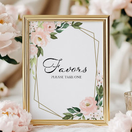 Geometrisk favoritsignatur för rosa Blommigt Poster