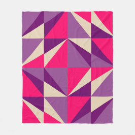 Geometrisk fetstil Rosa och Lila Mönster Fleecefilt