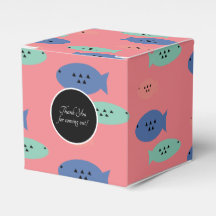 Geometrisk fisk blå presentförpackning