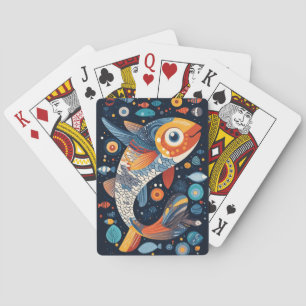 Geometrisk fiskillustration casinokort