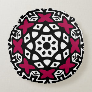 Geometrisk Fjäril Mandala Rund Kudd Kudde