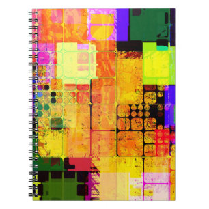 Geometrisk flerfärgad funky anteckningsbok med spiral