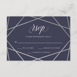 Geometrisk för Midnight Blue Silver | Bat mitzvah  OSA Kort