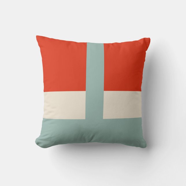 Geometrisk form Abstrakt Red Grått Kudde (Framsida)