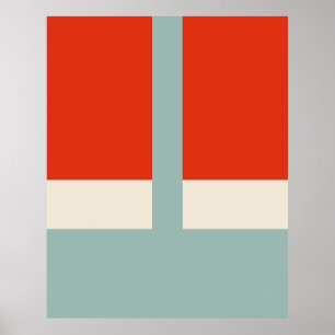 Geometrisk form Abstrakt Red Grått Poster