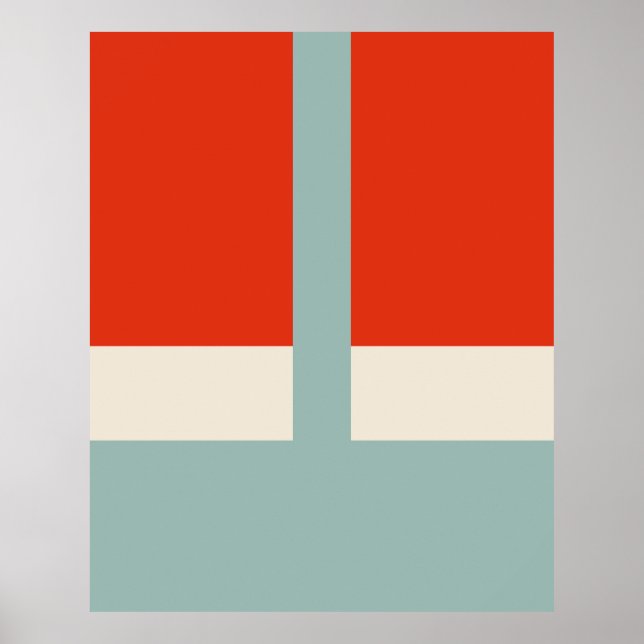 Geometrisk form Abstrakt Red Grått Poster (Framsidan)