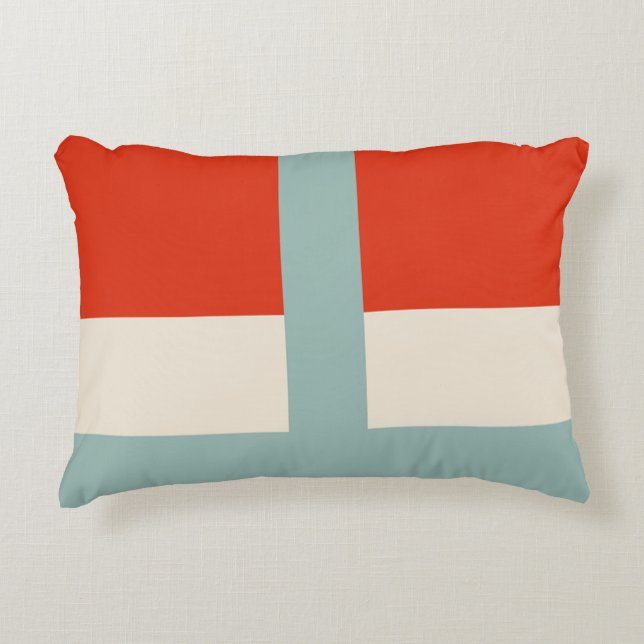 Geometrisk form Abstrakt Red Grått Prydnadskudde (Framsidan)