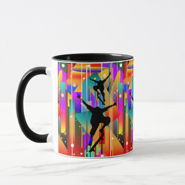 Geometrisk form Abstrakt skateboard Mugg (Vänster)