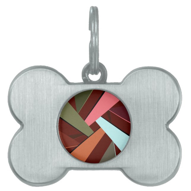 Geometrisk form för abstrakt 7 ID-bricka husdjur (Framsidan)