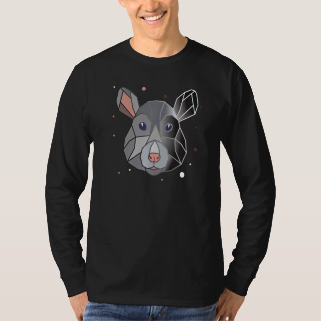 Geometrisk form för råtta Polygon Animal Abstrakt T Shirt (Framsida)