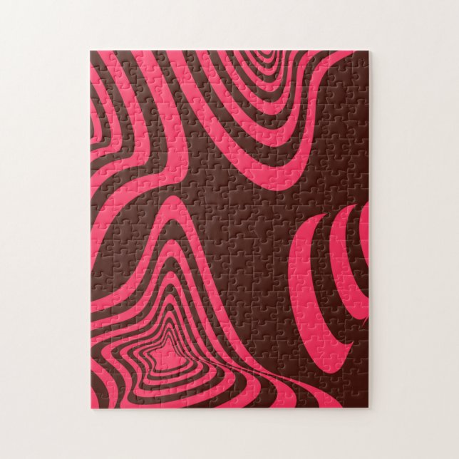 geometrisk form för rosa, optik, trendig, abstrakt pussel (Vertikal)