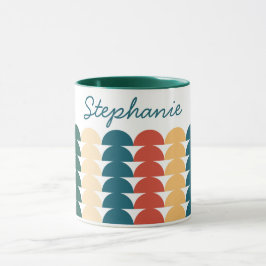 Geometrisk form i halvcirkel Mönster Namn Mugg