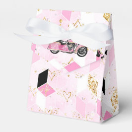 Geometrisk förmånsruta för rosa, svart och guld presentaskar