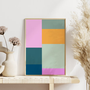 Geometrisk formgivning för enkla färgfulla möns poster