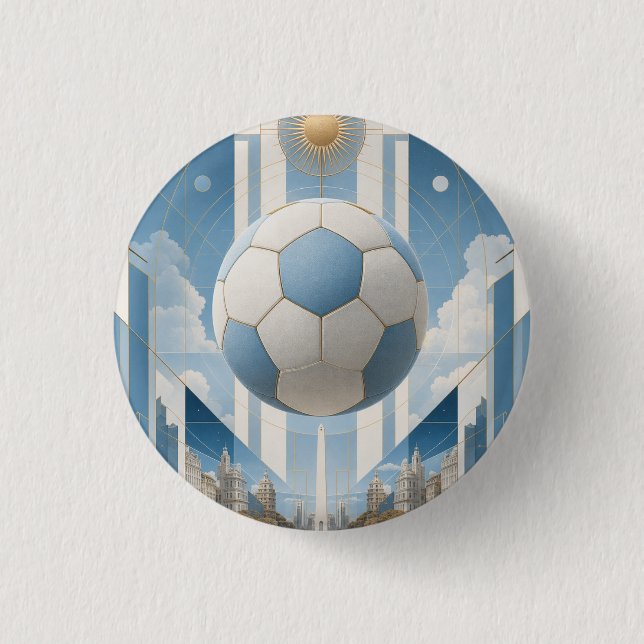 Geometrisk fotbollsstadsbild-Argentina Knapp (Framsida)