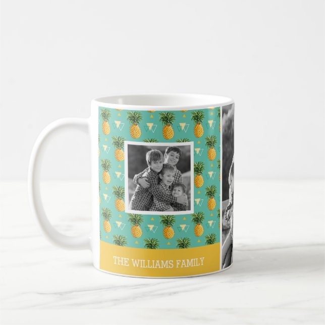Geometrisk foto & text för familj för kaffemugg (Vänster)