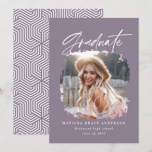 Geometrisk fotogirly lila-skript studenten meddelande