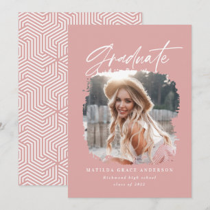 Geometrisk fotogirly rosa-skript studenten meddelande