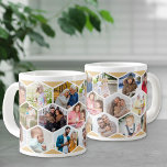 Geometrisk fotokollage 17 Bild Jumbo Mugg<br><div class="desc">Skapa din egen geometriska fotokollage med 17 av dina favoritfoton i familjen. Fotomallen är inställd för att du ska kunna lägga till bilder, arbeta i rader från lämnat till höger, för att skapa en bikaka mönster. Hexagondesignen är honungsbeige och vit - sök i butiken om du vill ha mer färg...</div>