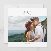 Geometrisk fotomodern kvadrat Grått 2 Bröllop