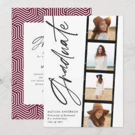 Geometrisk fototypografi burgundy studenten meddelande