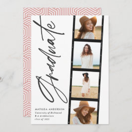 Geometrisk fototypografi rosa studentfest a meddelande