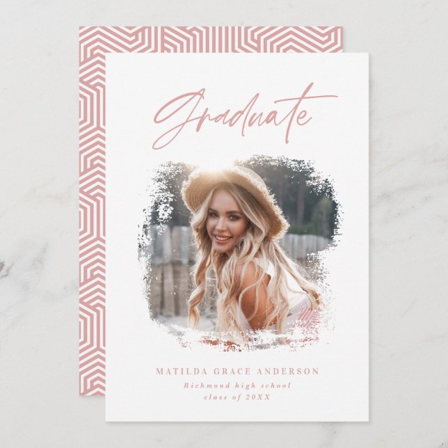 Geometrisk fototypografi studenten-meddelande meddelande (Fram/baksida)