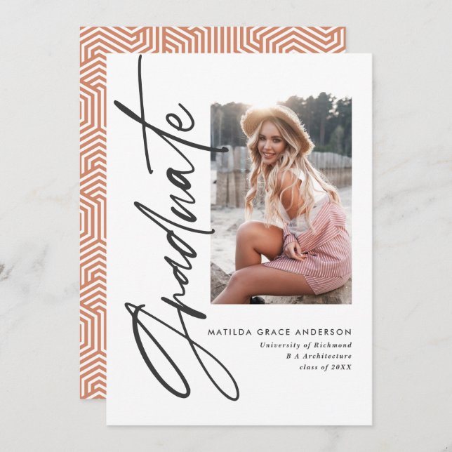 Geometrisk fototypografi studentfest inbjudan (Fram/baksida)