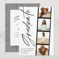 Geometrisk fototypografi svart vit studenten