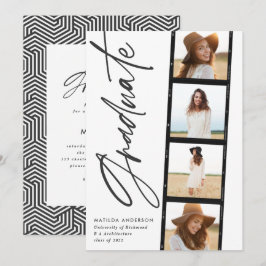 Geometrisk fototypografi svart vit studenten meddelande