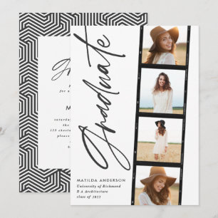 Geometrisk fototypografi svart vit studenten meddelande