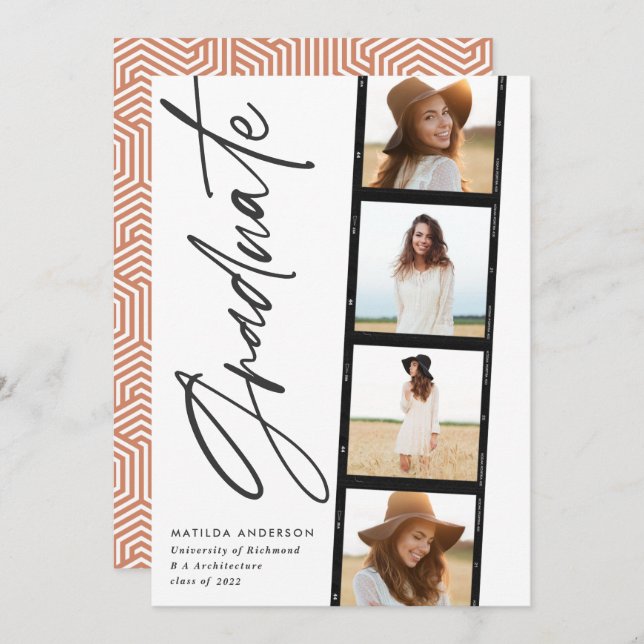 Geometrisk fototypografi terracotta studenten meddelande (Fram/baksida)