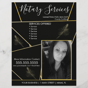 Geometrisk fotoutfällare för notarietjänster reklamblad