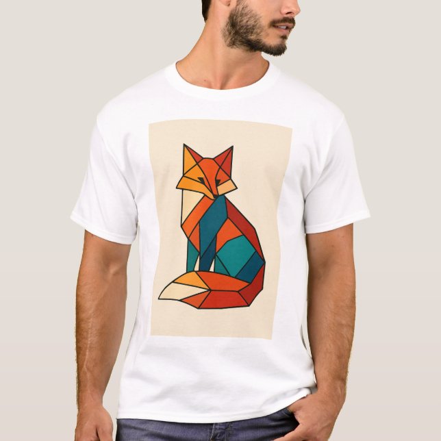 Geometrisk foxtrendtröja t shirt (Framsida)