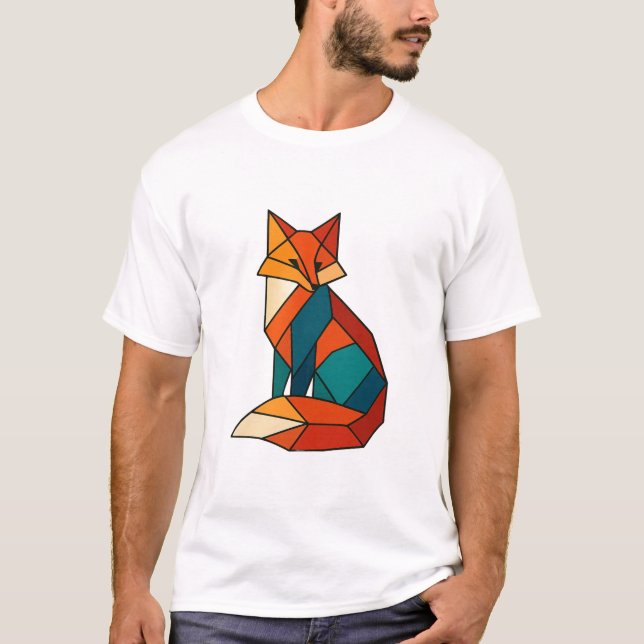 Geometrisk foxtrendtröja t shirt (Framsida)
