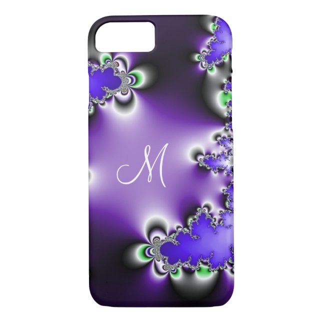 Geometrisk FractalMonogram för purpurfärgad Case-Mate iPhone Skal (Baksida)