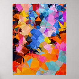 Geometrisk fraktal abstrakt väggdekor poster
