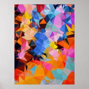 Geometrisk fraktal abstrakt väggdekor poster