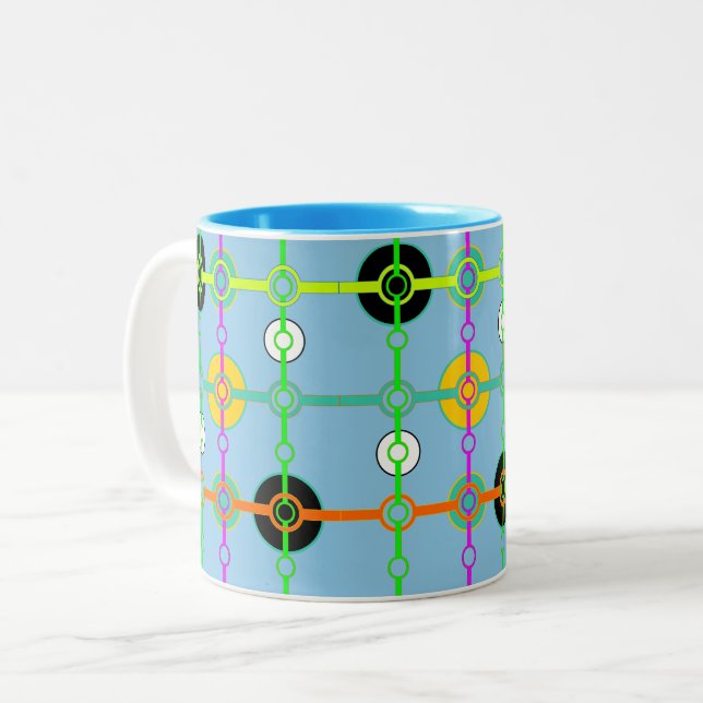 Geometrisk framtidsmugg Två-Tonad mugg (Framsida vänster)