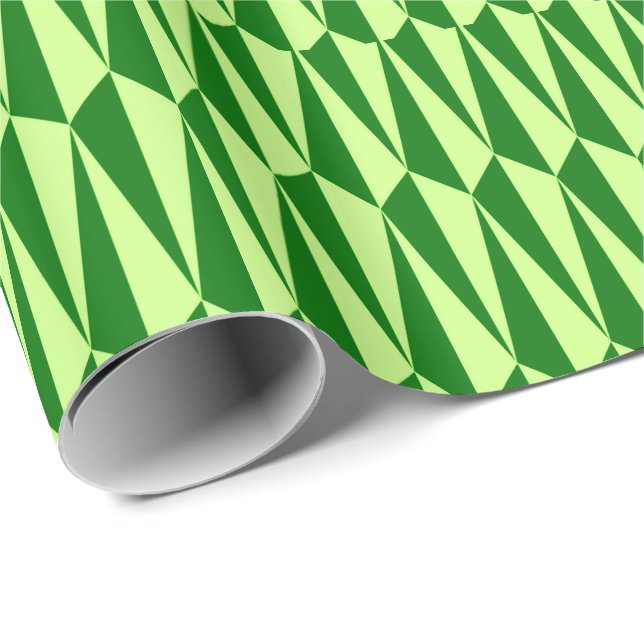 Geometrisk, framväxande grönt i mitten av århundra presentpapper (Rullad Hörn)