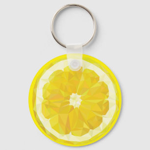 Geometrisk frukt i citronsegmentet nyckelring