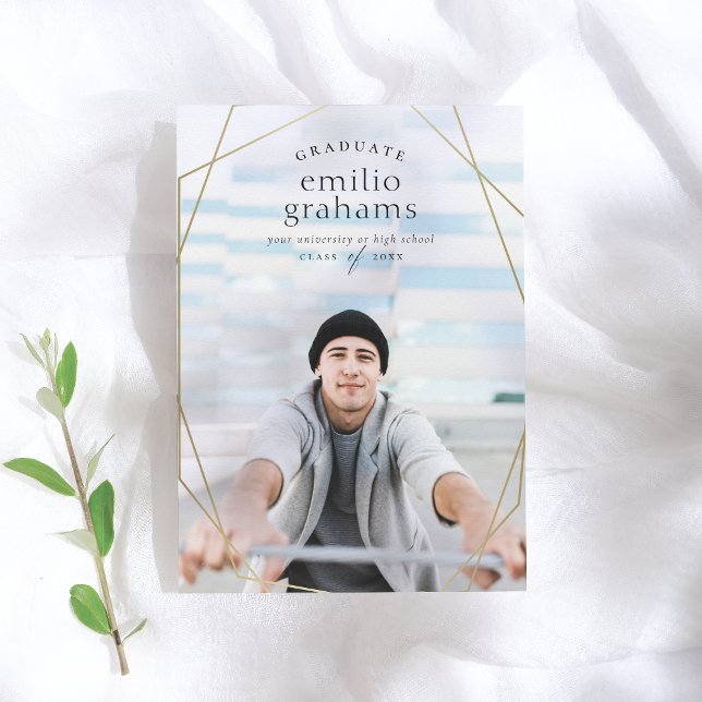 Geometrisk | Fullt Photo Studenten meddelande Inbjudningar (Skapare uppladdad)