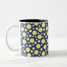 Geometrisk funky gul cirklar mugg