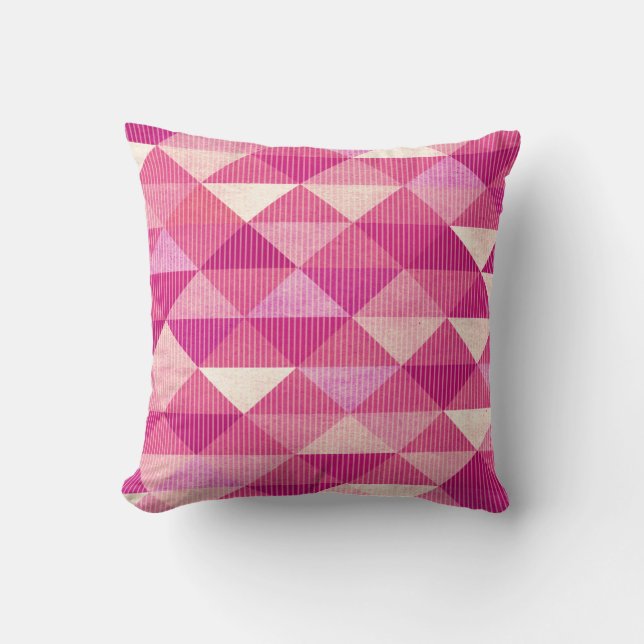 Geometrisk | fuschia för modern linjer kudde (Framsida)