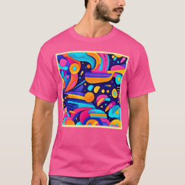 Geometrisk fusion av färgstark Abstrakt T Shirt