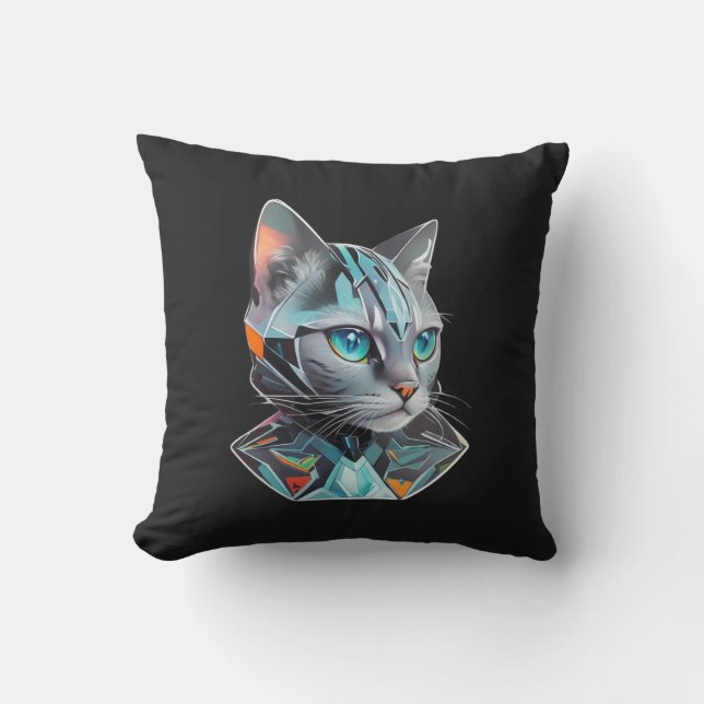 Geometrisk Futuristiska - kattdesign Kudde (Framsida)