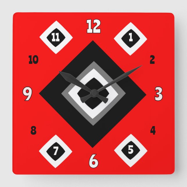 Geometrisk Fyrkantig Klocka (Framsida)