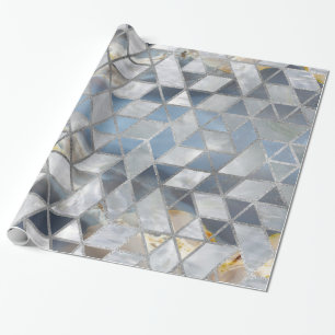 Geometrisk genomskinlig Agate och mor av pärlan Presentpapper