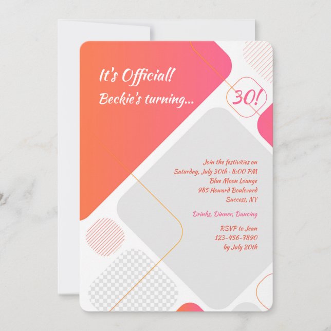 Geometrisk glasinbjudan inbjudningar (Framsida)